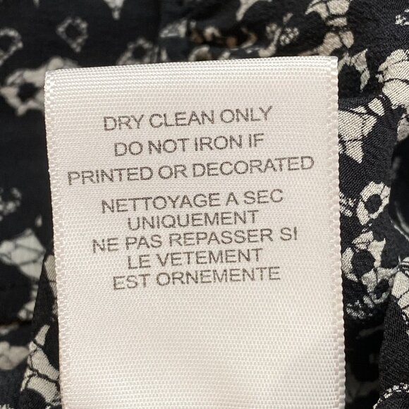 JOIE Women Silk Mini Drop Waist Dress Sleeveless Sz S Black Floral Elegant 45-5 - Picture 11 of 11